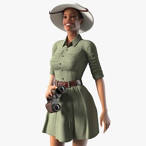 light skin black woman 3D model