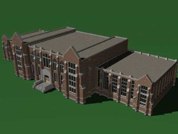 building university campus 3d model