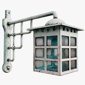 Antique Entrance Lamp White Rusty