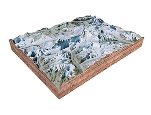 3D Cho Oyu Mountain Nepal China model