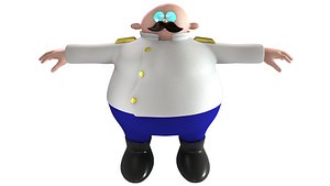 3D fat colonel villain scientist model
