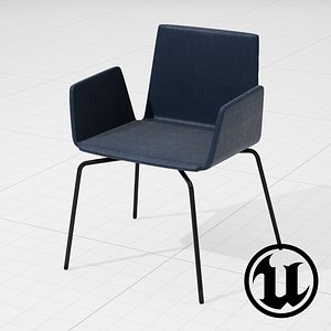unreal halle wing chair 3d model