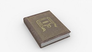 3D Brown Cover Book Rigged and Animated model