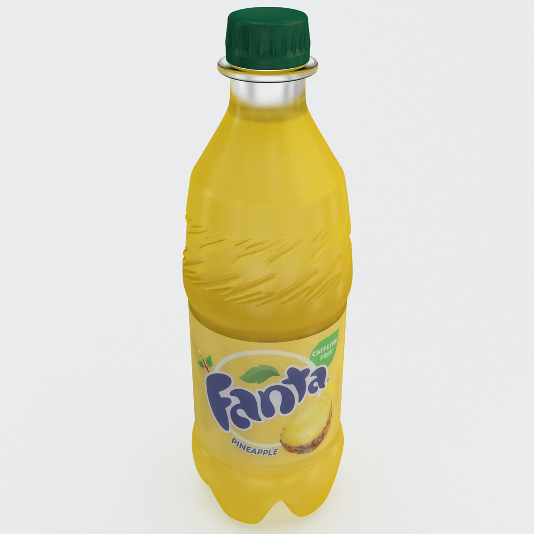 3d Fanta Pineapple Bottle Model