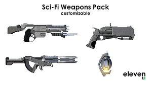 sci-fi weapon pack 3D