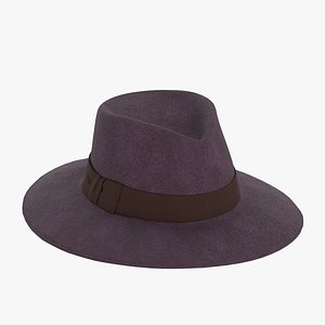 Wool Felt Fedora Hat Mauve