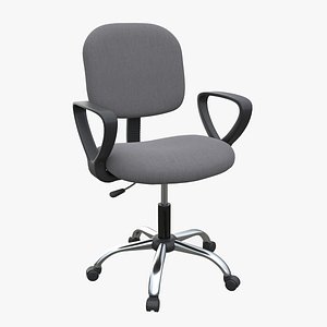 3D Office Chair with armrests and wheels 06