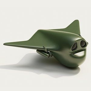 3D Cartoon Bomber Airplane