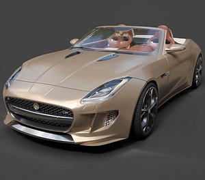 Jaguar F-Type Sports Coupe - Ultra-High Poly 3D Model