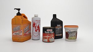 Old Garage Bottles Bundle 3D model