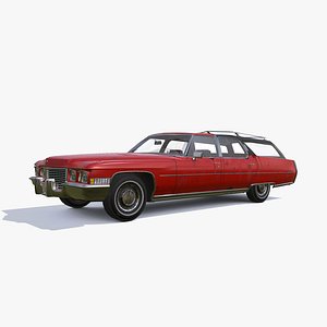 3D 1972 cadillac fleetwood wagon