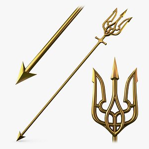 3D Poseidon Trident of Ukrainian Emblem M 1