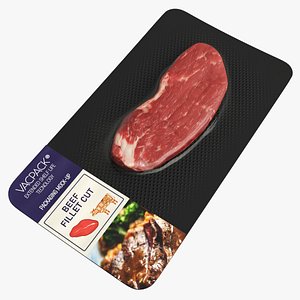 3D Steak in vacuum packaging 02