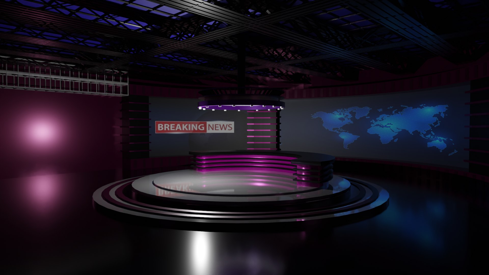 TV Studio News 3D Model - TurboSquid 2161078