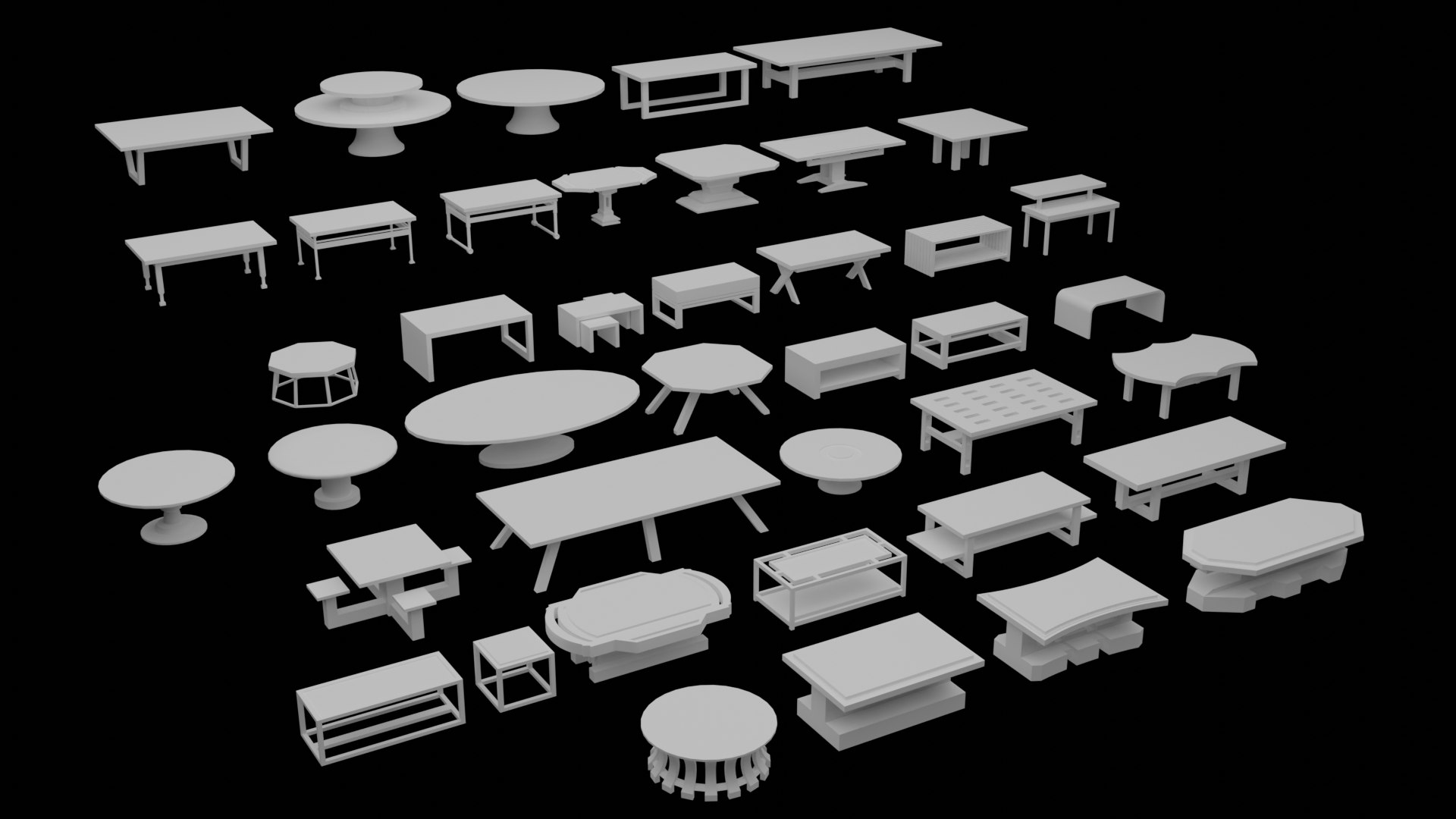 Modern Tables Mega Pack 3D Model - TurboSquid 2117150