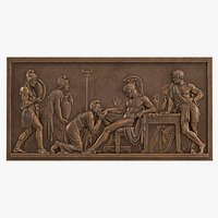 Bronze Relief Priam Pleads Achilles