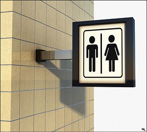 sign toilet 3D model