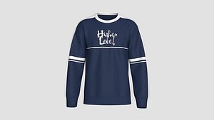 3D Men Printed Navy Blue Sweatshirt model