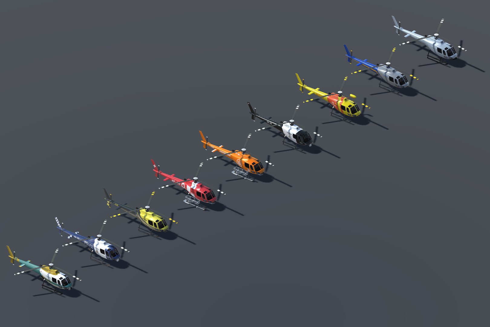 Ultimate Low Poly Helicopter Pack 3D model https://p.turbosquid.com/ts-thumb/Yt/PozvqM/jT/lineup/png/1628637102/1920x1080/fit_q87/6d5deb5472cfefdab16d42b08de55f67148f8c14/lineup.jpg