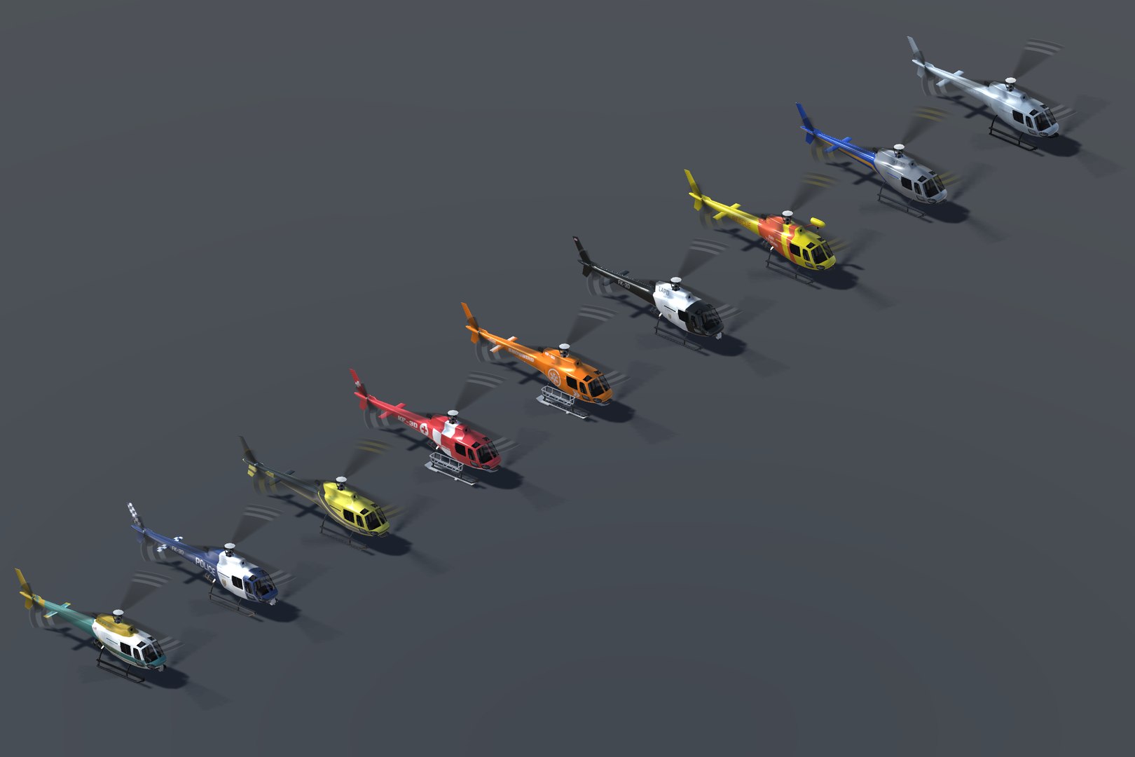 Ultimate Low Poly Helicopter Pack 3D model https://p.turbosquid.com/ts-thumb/Yt/PozvqM/pa/lineupspin/png/1628637103/1920x1080/fit_q87/27e5a4312aa6bb1d6b52eda0b96df594a2e5d455/lineupspin.jpg