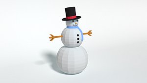 cartoon snowman snow 3D model