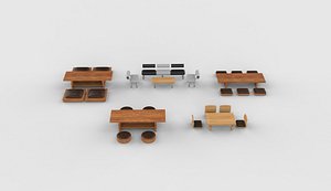 3D Japanese tea table set 3D model model