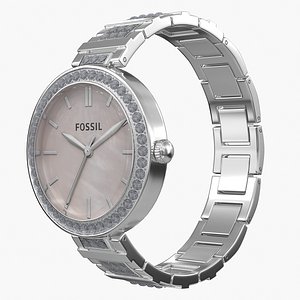 Fossil Silver Crystal Watch 3D model