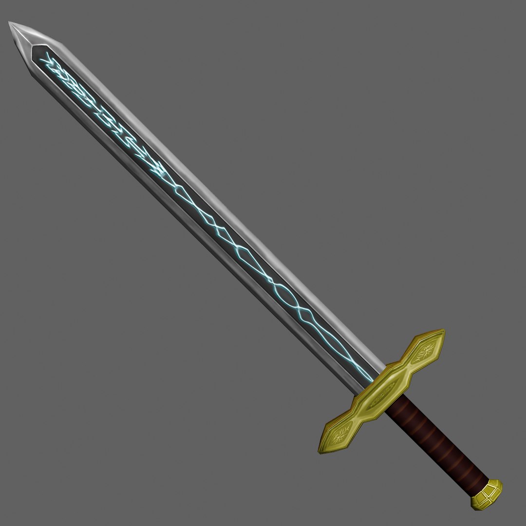 Runed Broadsword Sword 3d Model