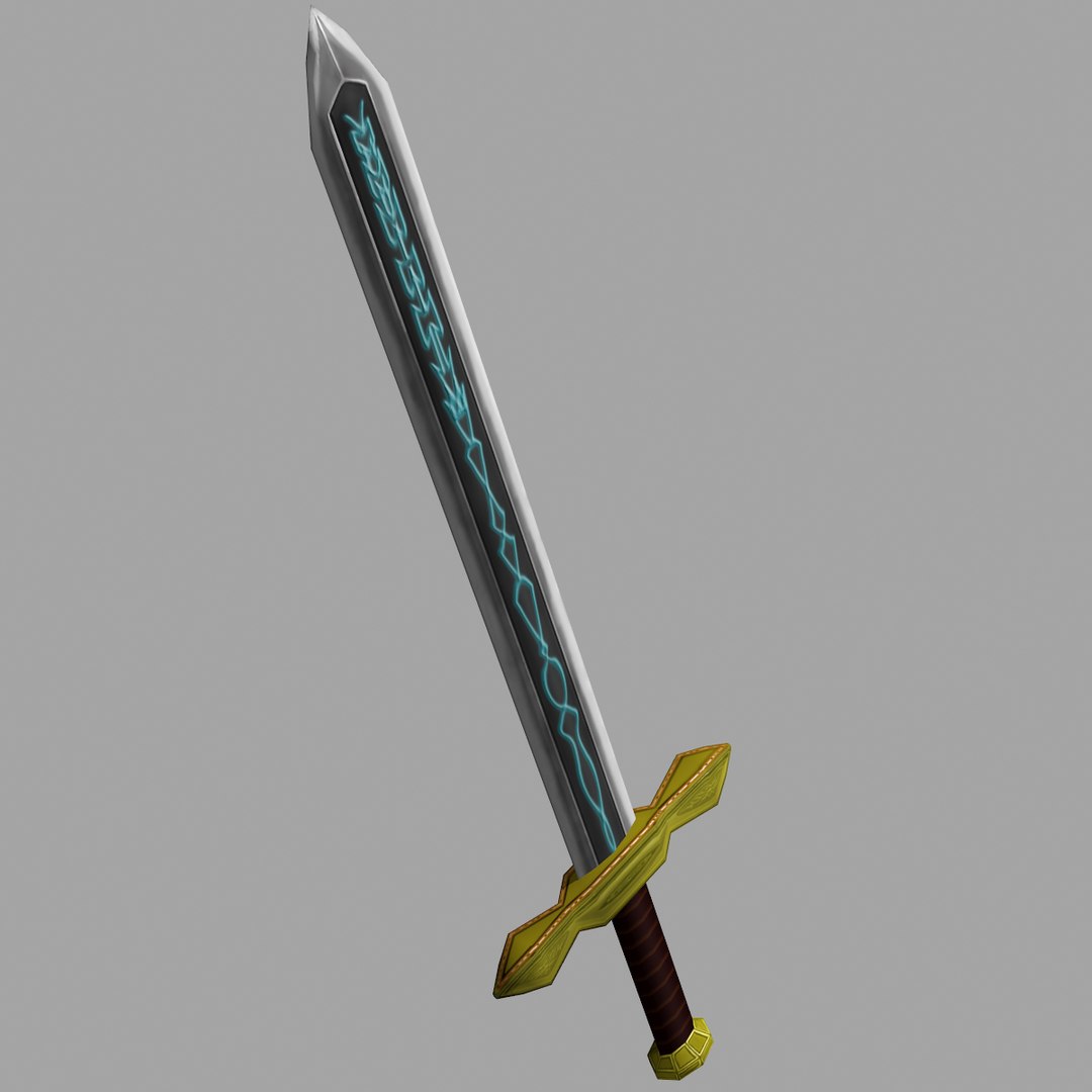 Runed Broadsword Sword 3d Model