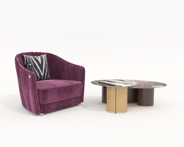 3D Luxury Chair and Coffee Table model