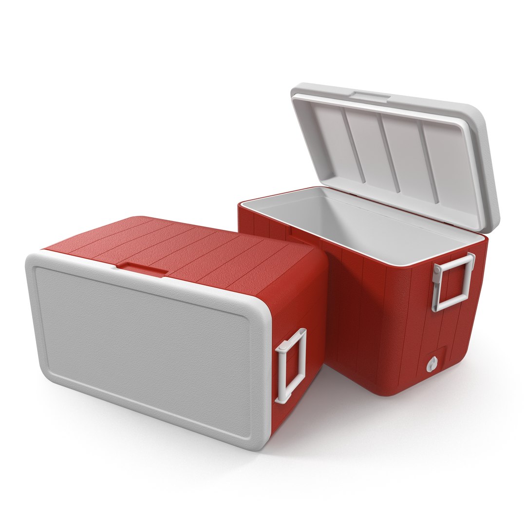 48 Quart Cooler Red 3D model preview