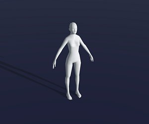 Female Body Base Mesh 28 Animations 1k Polygons
