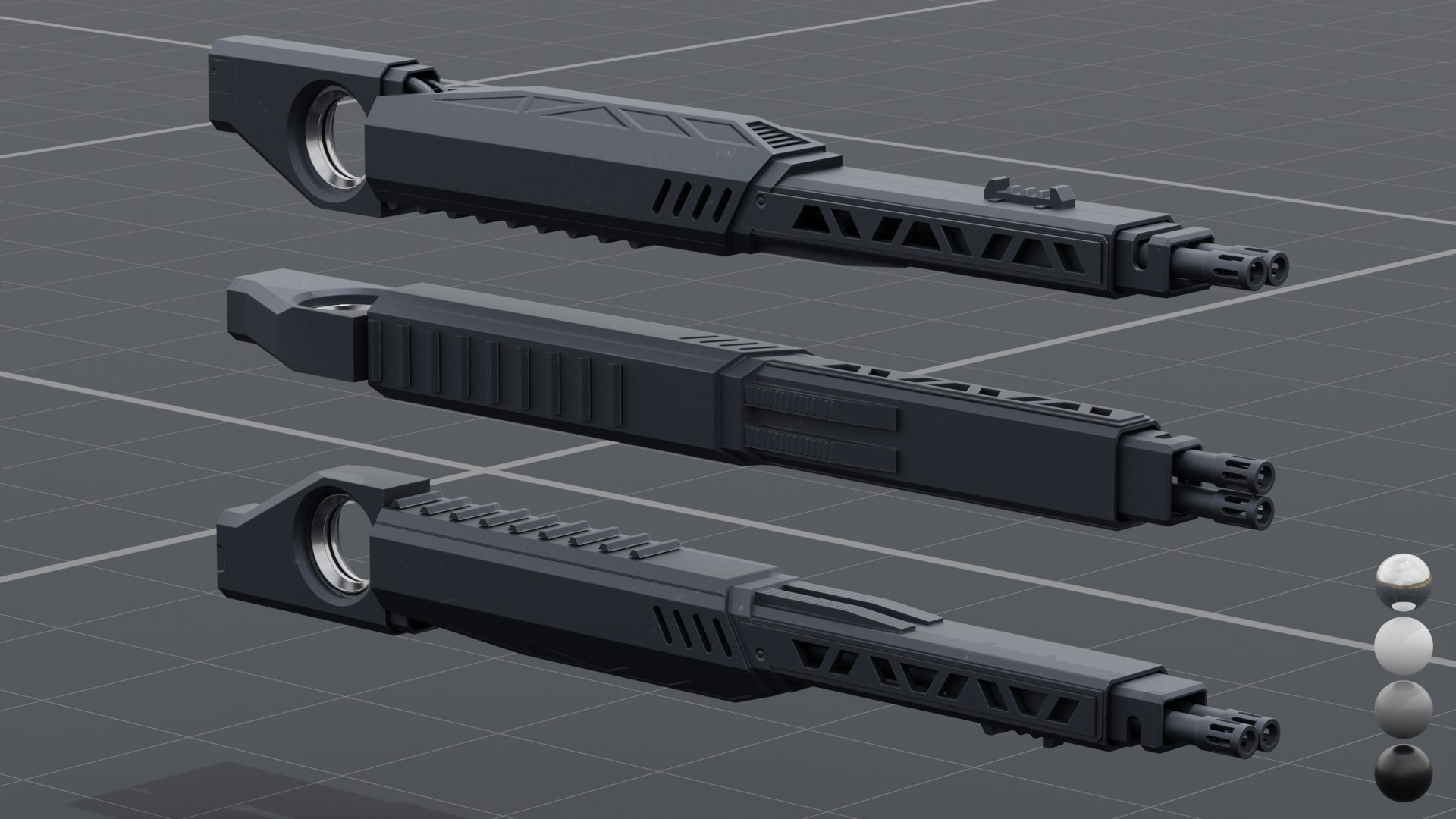 Twin barrel sci-fi autocannon 3D model - TurboSquid 2172371