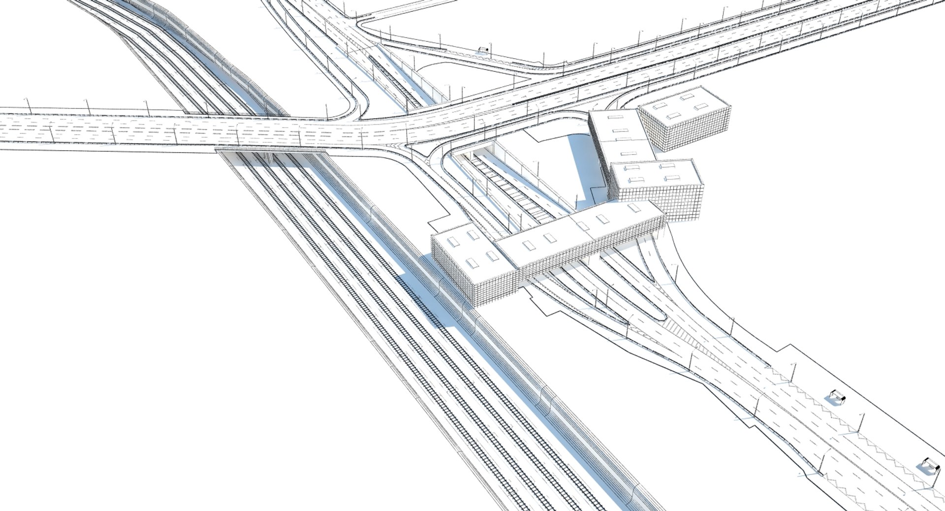 Highway Road Junction Model | 1148391 | TurboSquid