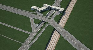 highway road junction model