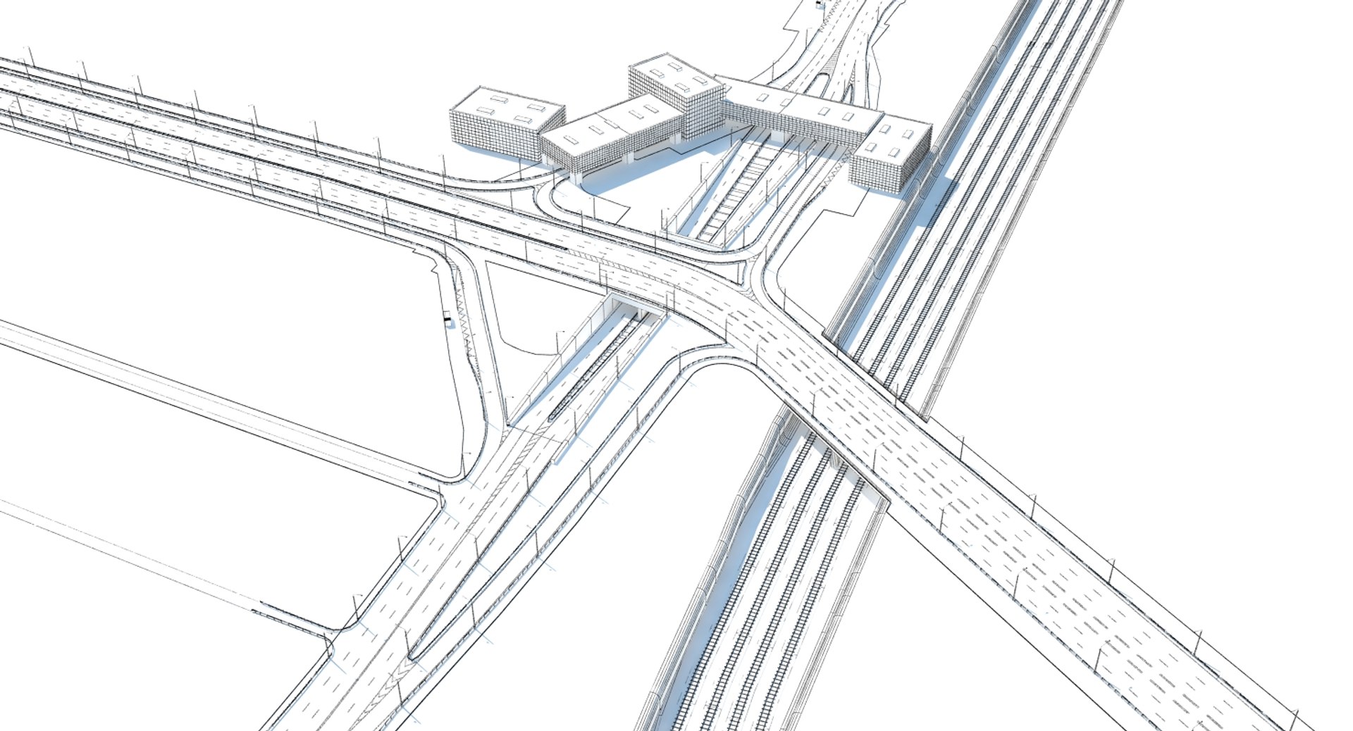 Highway Road Junction Model | 1148391 | TurboSquid