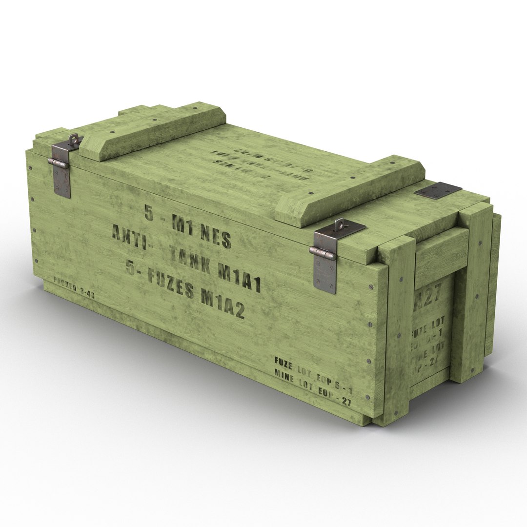 Ammo Crate 3 Green 3D Model preview