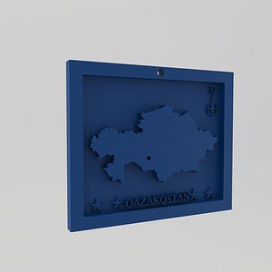 3D Kazakhstan-Qazakqstan Map Print