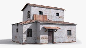 3D slum shanty hut model