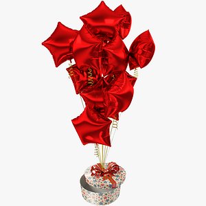 3D Gift with Balloons Collection V24
