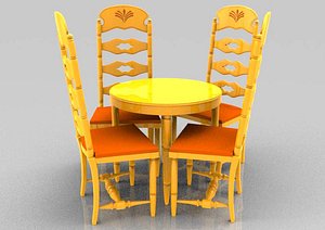 breakfast table chair 3d 3ds