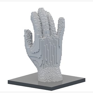 Voxel Hand Sculpture 3D model