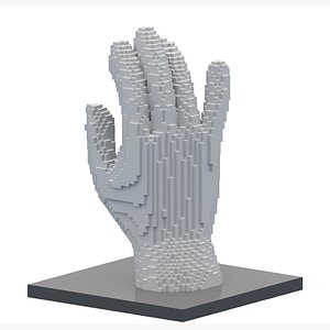Voxel Hand Sculpture