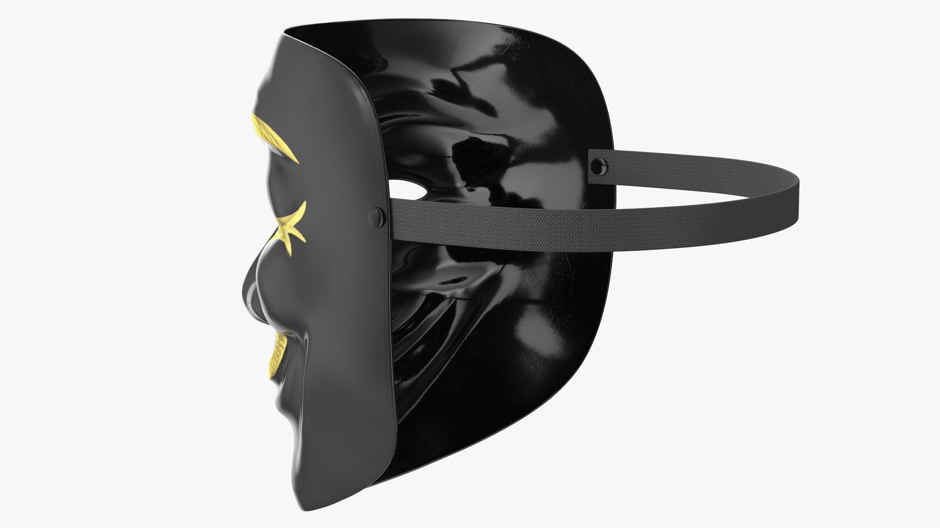 3D model Anonymous Mask Black and Gold - TurboSquid 1771721