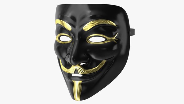 3D model Anonymous Mask Black and Gold - TurboSquid 1771721