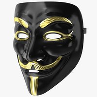 Anonymous Mask Black and Gold