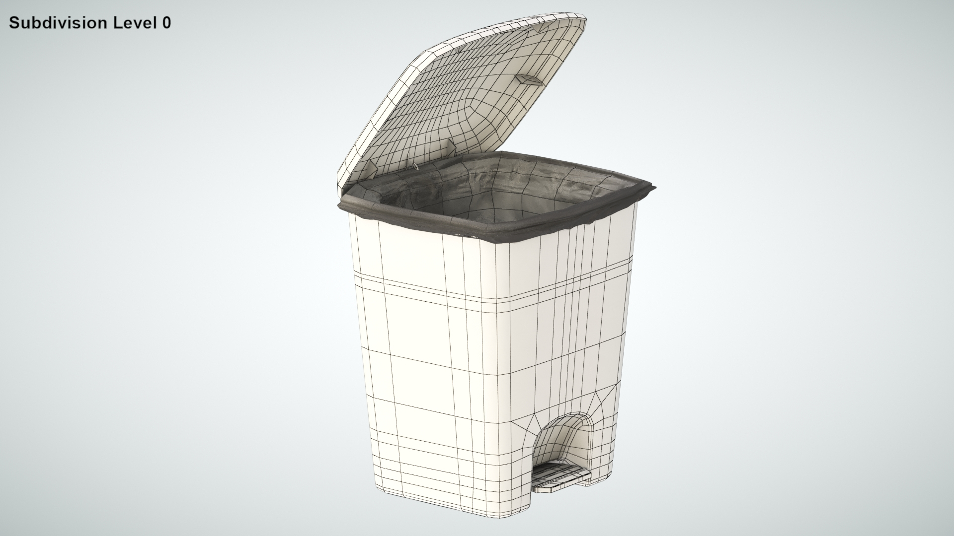 3D model Medical Waste Bin VR / AR / low-poly