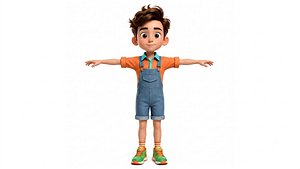 Stylized Cartoon Boy Character Rigged 3D Game Ready Animated 3D
