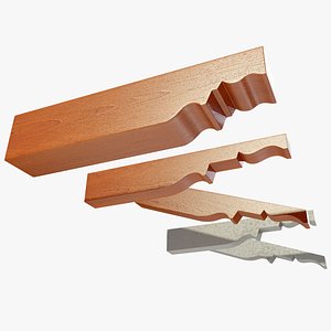 Wooden and concrete rafters 3D model