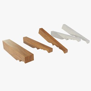 Wooden and concrete rafters 3D model